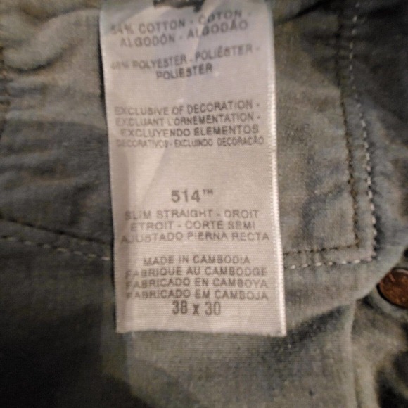 Levi's Mens 514 38 x 30 Blue Denim Dark Wash Slim Straight Leg Jeans - Picture 3 of 10